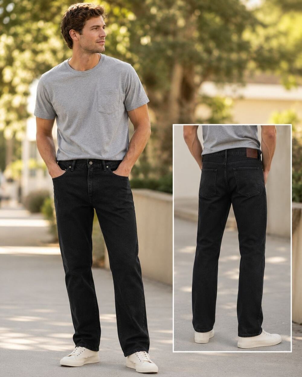 Dockers Straight Fit Black Wash Jeans Men's 34x34 Dark Denim 5 Pocket